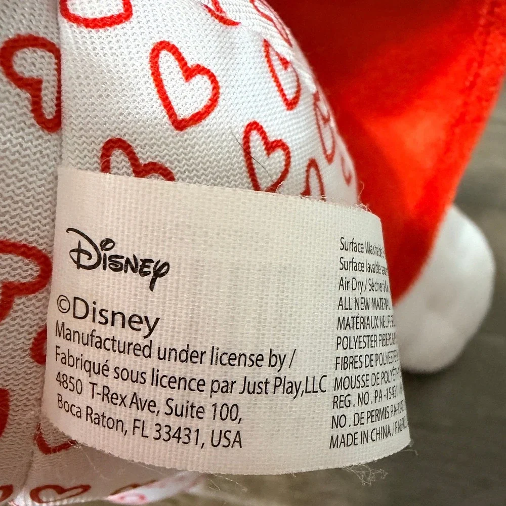 Disney‎ Minnie Mouse Plush Red Heart Dress Bow Stuffed Animal Toy